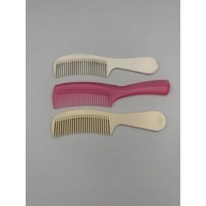 3 Vintage Estee Lauder Pocket Comb Combs‎ Off-White, Pink, Ivory